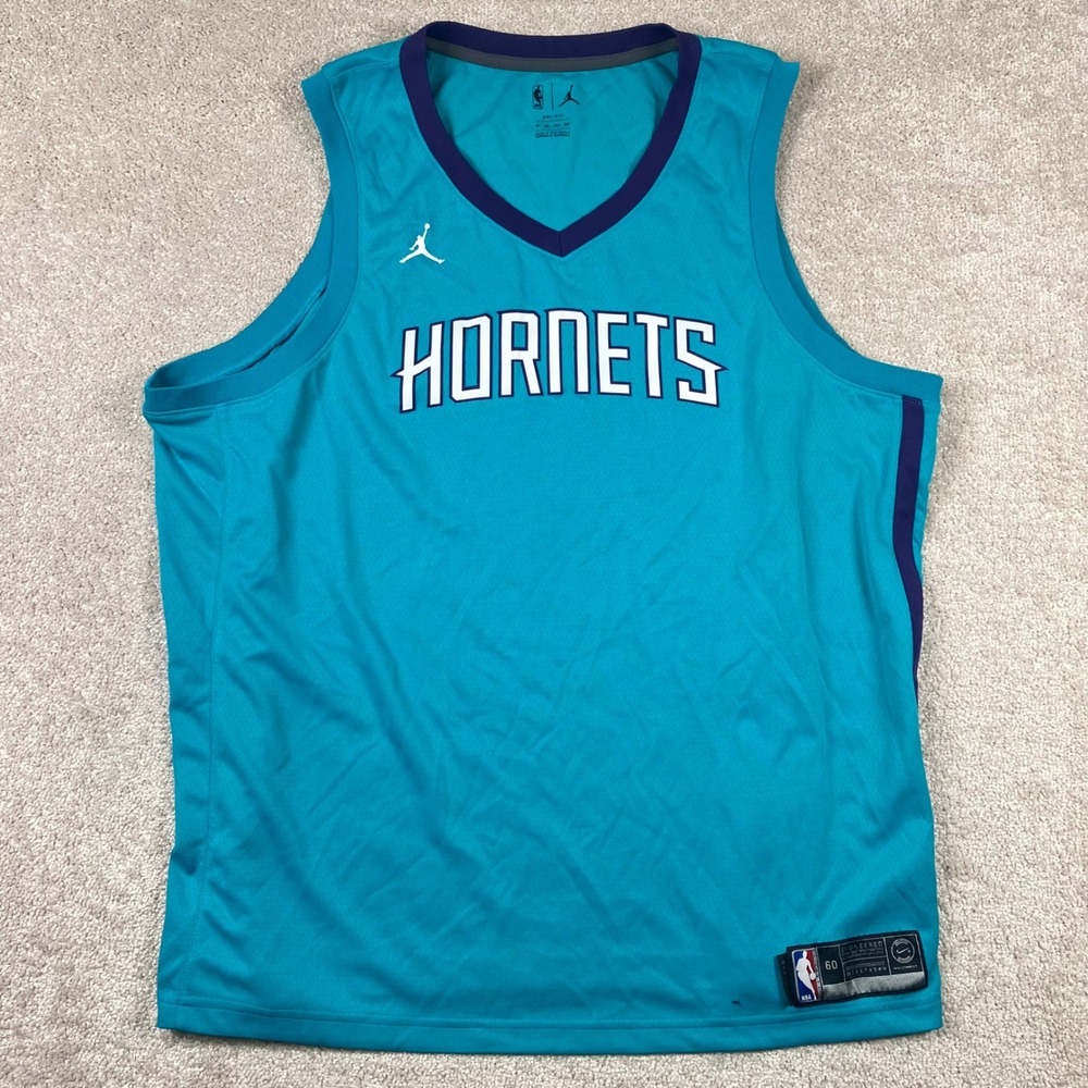 Charlotte Hornets Nike Jordan Swingman Dri-Fit NBA Jersey Teal Size Men's 60 3XL